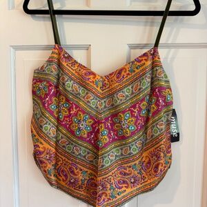 Muse Silk Handkerchief Paisley Print Tank Top & Skirt Set NWT Size 8